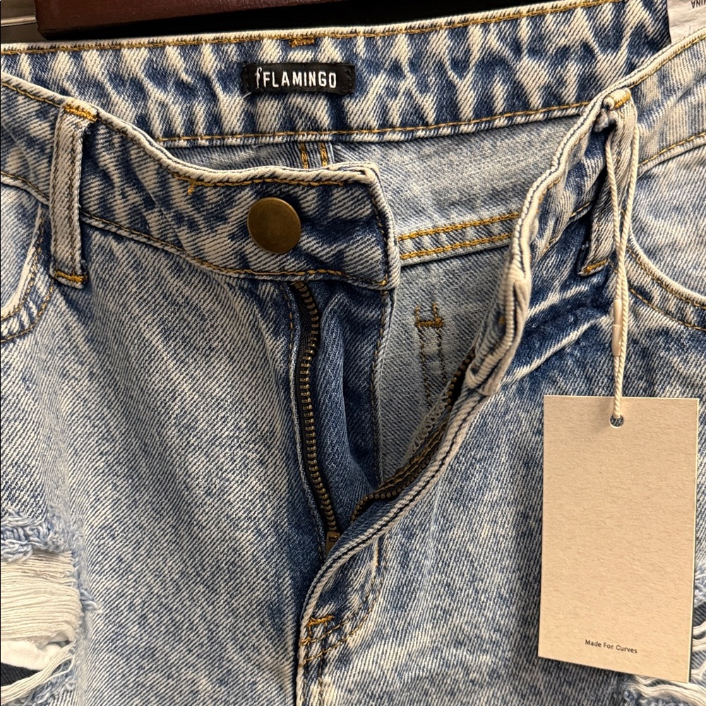 Trendy Light Blue Distressed Women's Jeans - Picture 2 of 10